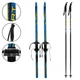 Лыжи беговые подростковые в комплекте с палками Zelart 0881-150B Blue-Yellow - изображение 1