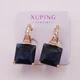 Серьги медзолото с синим камнем с фианитами Xuping 18х9 xp9 - изображение 3