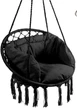 Садова гойдалка KIK LUARO гніздо лелеки зі спинкою та подушкою Чорна KX7630_1 (5903039728356) - зображення 1