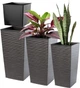 Donice na kwiaty z wkładem Kadax Tuluza K8063 25 cm + 30 cm + 35 cm Grafit - obraz 1