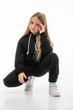Детский спортивный утепленный костюм Kindamor Warm Autumn Black для девочки, флис 134 см черный - изображение 3