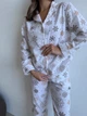 Пижама женская M Снежинки (рубашка + штаны) Молочный COSY - изображение 3