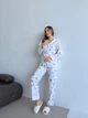 Піжама жіноча L Сніжинки (сорочка + штани) Молочний COSY - зображення 2