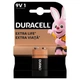 Батарейка Duracell 9V щелочная 1шт. в упаковке (5000394066267 / 81483681) - изображение 2