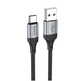 Кабель USB/Type-C 1 м Hoco X102 3 А чорний зі сріблястим - изображение 1