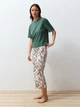 Пижама (футболка + штаны) женская Trendyol THMSS24PT00216 M Green (8683049704058) - изображение 8