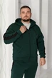 Чоловічий теплий спортивний костюм на флісі великого розміру 56 Зелений - зображення 3