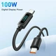 Кабель Essager Power Display Type-C–Type-C 100W 2м с экраном мощности - изображение 3