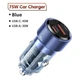 Автомобільний зарядний пристрій Toocki 75W PD/QC (Type-C+USB) - зображення 2
