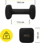 Гантелі вінілові Cornix Square 2 x 4 кг XR-0409 Black - зображення 4