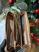 Гаманець бежений коричневий Long Zip Around Wallet With Detachable Card Case In Signature Canvas натуральна шкіра + подарункове пакування - зображення 2