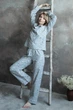 Пижамный костюм из фланели с брюками Blue Stars (XL) - изображение 1