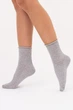 Жіночі бавовняні шкарпетки Giulia WS3 FASHION 060 36/40 світло-сірі Grey light melange в рубчик класичні - зображення 2