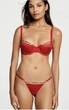 Комплект Victoria’s Secret Червоний з бежевим 34D-M - изображение 1