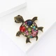 Брошь женская BROCHE бижутерия с кристаллами Черепаха разноцветная BRBF111702 - изображение 4