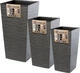 Donice na kwiaty z wkładem Kadax Tuluza K8073 30 cm + 35 cm + 40 cm Grafit - obraz 3