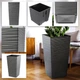 Donice na kwiaty z wkładem Kadax Tuluza K8073 30 cm + 35 cm + 40 cm Grafit - obraz 6