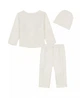 Дитячий комплект Calvin Klein лонгслів, штани та шапочка 1159852691 (Молочний 6-9M) на зріст 66-71 см - зображення 2