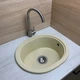 Кухонна мийка зі штучного каменю/кварцева 500х425х180мм, овальна CIRCUM Adamant Ivory Бежевий (34810500425) - зображення 4