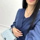 Класична жіноча блузка з довгим рукавом блуза ошатна прямого крою із софту 42-44, Темно-синій - зображення 4