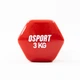 Гантель для фитнеса виниловая цельная (неразборная) OSPORT Profi 3 кг (FI-0105-3) Красный - изображение 3