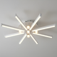 Потолочная люстра LED 58W Sirius B YH1309/8+5 WT+GD с линейными рассеивателями 3000K/6500K белая с золотыми элементами - изображение 1