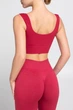 Бесшовный топ в рубчик на широких бретелях Giulia TOP RIB L/XL Bordo-winterberry, спортивный топ - изображение 4