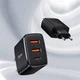 Сетевое зарядное устройство Baseus Compact Quick Charger 2U+C 30W EU Black CCXJ-E01 Блок питания для телефона - изображение 5