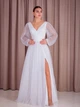 Белое длинное вечернее платье Lolita 4XL молочный 43449534 - изображение 4
