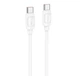 Зарядний кабель Hoco X115 Surpass Type-C to Type-C 240W 1m White - изображение 1