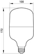 Лампа светодиодная 28W 230V 2800lm 4000K E27 172x100mm сверхмощная [l0650637] E.NEXT e.LED.lamp.HP.E27.28.4000 - изображение 3