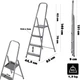Сталева драбина Kadax Ceriana з платформою 4 сходинки 125 кг K10439 (5906638300794) - зображення 4