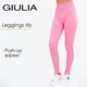 Леггинсы женские спортивные в рубчике с моделью Giulia LEGGINGS RIB L/XL Pink-rosa pink, Спортивные лосины с пуш апом - изображение 1