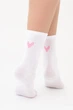 Жіночі бавовняні шкарпетки з візерунком "Серце" Giulia WS3 VALENTINE 2501 36/40 White/rose, високі шкарпетки - зображення 3