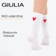 Женские хлопковые носки Giulia WS3 VALENTINE 2501 36/40 с узором "Сердце", комфортные, стильные, белые - изображение 1