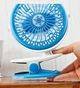 Вентилятор Moltis Mini Fan WX настольный 5 Вт аккумуляторный 1000 mAh на прищепке синий (3OS6) - изображение 4