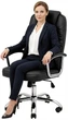 Офисное, компьютерное кресло Infinito Premium Comfort Black с механизмом качания TILT и хромированной крестовиной (до 120 кг) - изображение 2
