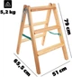 Дерев'яна драбина Kadax Larsos двостороння 3 сходинки K12302 (5906638323168) - зображення 3