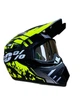 Мотошолом ендуро кросовий Helmet Green + окуляри Profi Black прозоре скло - зображення 6