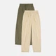 Джоггеры (2шт) H&M 128см бежевый, хаки 240910324082 - изображение 1