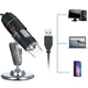 Цифровий мікроскоп 2MP 1600x з USB-підсвіткою 8 LED для досліджень і творчості чорний пластиковий - зображення 4