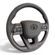 Руль для Toyota Land Cruiser 200, Prado 150. Дерево. В стиле LC300. Без подогрева. Подушка из кожи. Черный логотип. В сборе. - изображение 2