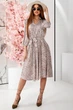 Жіноча шовкова сукня з паском LadyLike 50 Бежевий (ll2228431184443) - изображение 1