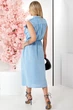 Жіноча сукня прямого крою з кишенями та паском LadyLike 50 Блакитний (ll2228050069442) - изображение 3