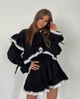 Жіноче чорне плаття з білим мереживом Podolyanka, One Size (арт. 500BT) - зображення 6