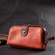 Яркий клатч с интересной защелкой из натуральной кожи Vintage 22424 Оранжевый - изображение 7