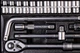 Набор инструментов Mastertool PROFI ½" 26 шт 8-32 мм телескопическая трещотка CrV50BV30 металлический кейс 78-4126 - изображение 4