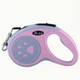 Рулетка-поводок автоматический для собак и кошек Pet Dog Retractable Leash Розовый нейлон 3 м, однокнопочный тормоз/фиксация, металлический карабин (антикоррозийный), для мелких и средних пород, Артикул ТМ15 - изображение 1