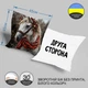 Декоративна наволочка з габардину з різдвяною сценою: ошатний кінь та ялинка з подарунками 3Д ПРИНТ 45 х 45 см 1331945NG - зображення 2