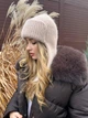 Тепла вʼязана вушанка з ангори жіноча Zefur One size бежева - изображение 2